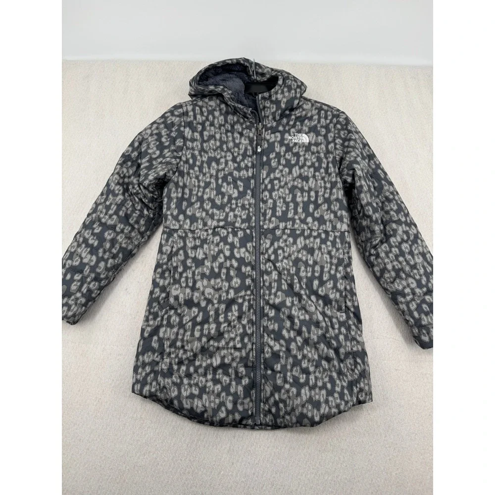 The North Face Girls Reversible Hooded Mossbud Swirl Parka Jacket Large 14/16